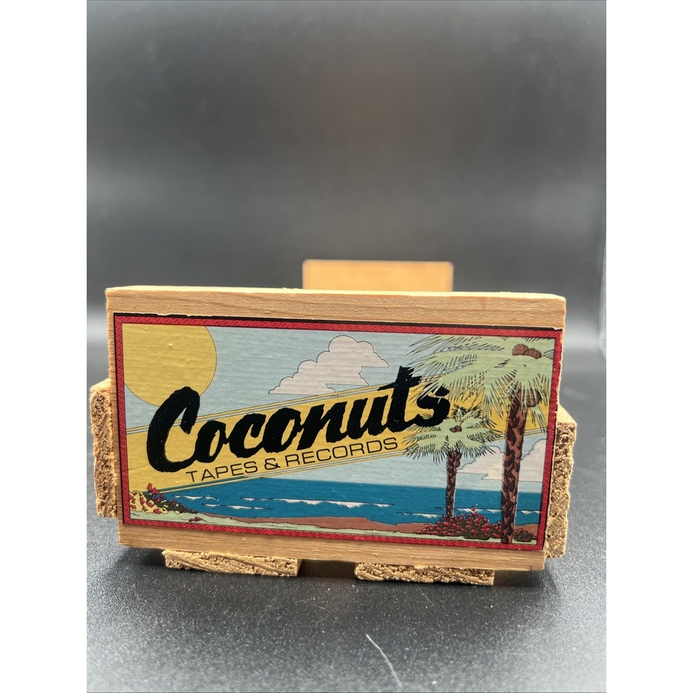 VINTAGE COCONUTS TAPES & RECORDS STORAGE CRATE for CASSETTE TAPES or Games